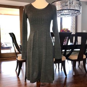 London Times Long Sleeve Gray Sweater Dress